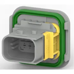 Plug, unequipped, 8 pole, straight, 2 rows, gray, 2-1564416-1