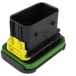 Plug, unequipped, 21 pole, angled, 3 rows, black, 1-2112162-1