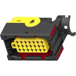 Socket, unequipped, 21 pole, angled, 3 rows, black, 1-1534127-1
