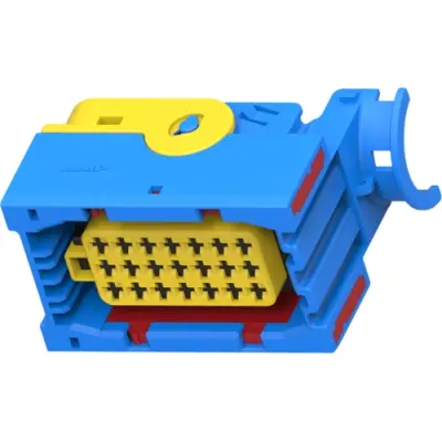 Socket, unequipped, 21 pole, angled, 3 rows, blue, 3-1534127-1 - 1