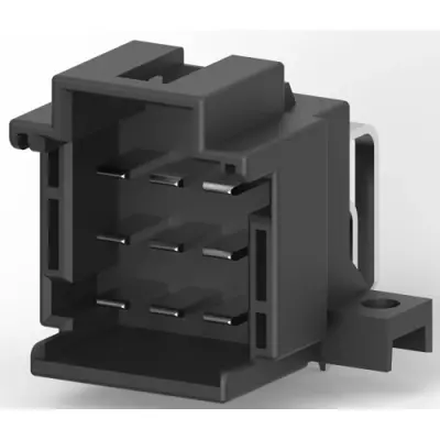 Plug, 9 pole, angled, 3 rows, black, 9-966140-4 - 1