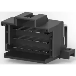 Plug, 15 pole, angled, 3 rows, black, 9-966140-2