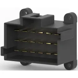 Plug, 18 pole, straight, 3 rows, black, 967116-2