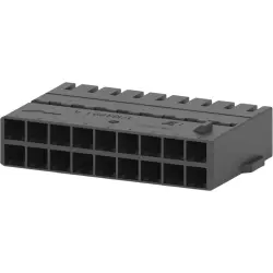 Socket, unequipped, 18 pole, straight, 2 rows, black, 1718489-1