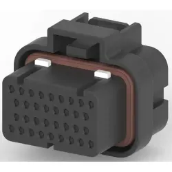 Socket, unequipped, 34 pole, straight, 4 rows, black, 4-1437290-0