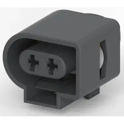 Socket, unequipped, 2 pole, straight, 1 row, black, 1-1355200-1