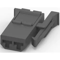 Socket, unequipped, 2 pole, straight, 1 row, black, 964587-1