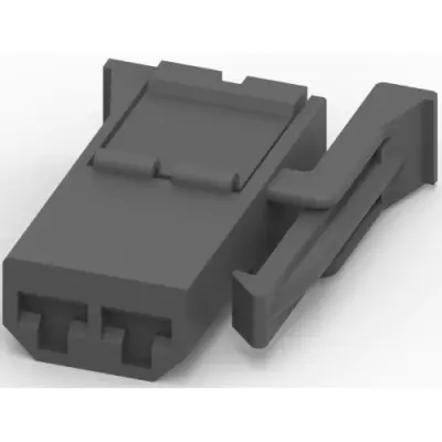 Socket, unequipped, 2 pole, straight, 1 row, black, 964587-1 - 1