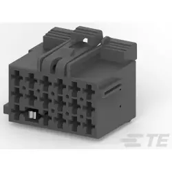 Socket, unequipped, 17 pole, straight, 3 rows, black, 1241581-1