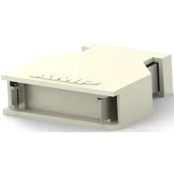 D-Sub connector housing, straight 180°, cable Ø 6.86 mm, zinc die casting, silver, 749608-2