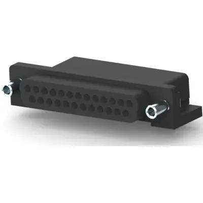 D-Sub socket, 25 pole, standard, equipped, angled, solder pin, 5747461-5 - 1