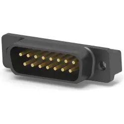 D-Sub plug, 15 pole, standard, equipped, straight, solder pin, 5208007-2