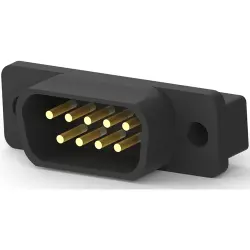 D-Sub plug, 9 pole, standard, equipped, straight, solder pin, 5208006-2