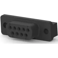 D-Sub socket, 9 pole, standard, equipped, straight, solder pin, 5207826-4