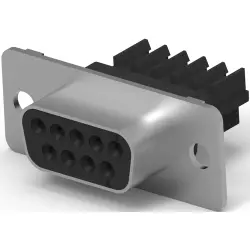 D-Sub socket, 9 pole, standard, equipped, straight, IDC connection, 1-745491-7