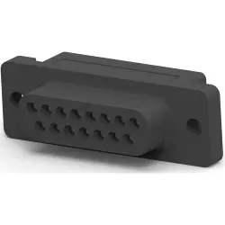 D-Sub socket, 15 pole, standard, equipped, straight, IDC connection, 1658614-3