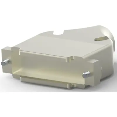 D-Sub connector housing, size: 3 (DB), straight 180°, cable Ø 13.46 mm, zinc die casting, silver, 5745173-1 - 1