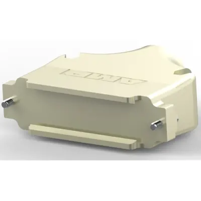 D-Sub connector housing, size: 5 (DD), straight 180°, cable Ø 17.15 mm, zinc die casting, silver, 5745175-2 - 1