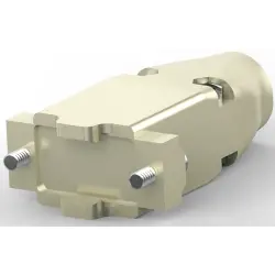 D-Sub connector housing, size: 1 (DE), straight 180°, cable Ø 9.4 mm, plastic, shielded, silver, 5745854-1