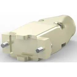 D-Sub connector housing, size: 1 (DE), straight 180°, cable Ø 6.35 mm, plastic, shielded, silver, 5745854-3