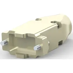 D-Sub connector housing, size: 1 (DE), straight 180°, cable Ø 4.7 to 8.13 mm, ABS, silver, 5748677-1