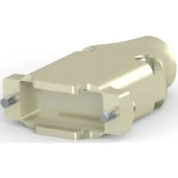 D-Sub connector housing, size: 2 (DA), straight 180°, cable Ø 4.7 to 8.13 mm, ABS, silver, 5748677-2