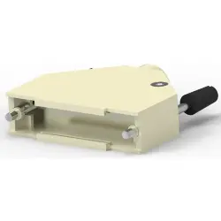 D-Sub connector housing, size: 2 (DA), straight 180°, cable Ø 4 to 13 mm, zinc die casting, silver, 5-1478762-2