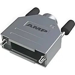 D-Sub connector housing, size: 4 (DC), straight 180°, cable Ø 4 to 13 mm, zinc die casting, silver, 3-1478762-7