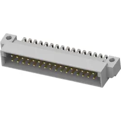 Male connector, type B, 32 pole, a-b, pitch 2.54 mm, solder pin, angled, gold-plated, 536053-5