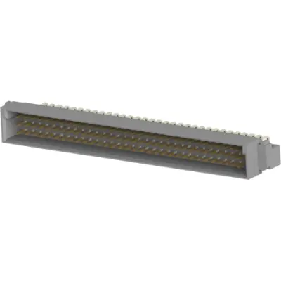 Male connector, type C, 96 pole, a-b-c, pitch 2.54 mm, solder pin, angled, gold-plated, 5536437-4 - 1