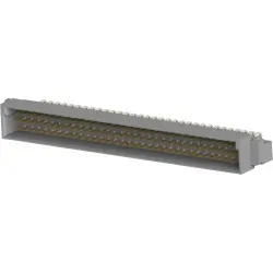 Male connector, type C, 96 pole, a-b-c, pitch 2.54 mm, solder pin, angled, gold-plated, 5536437-4