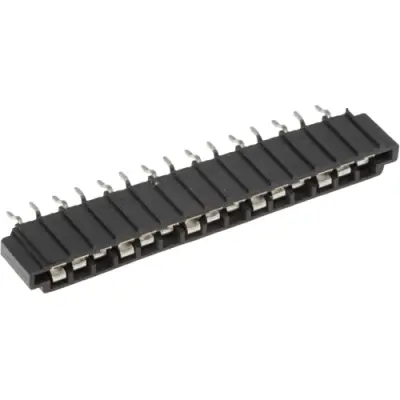 FFC connector, 15 pole, 1 row, pitch 2.54 mm, solder pin, tin-plated, 6-520315-5 - 1