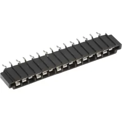 FFC connector, 15 pole, 1 row, pitch 2.54 mm, solder pin, tin-plated, 6-520315-5