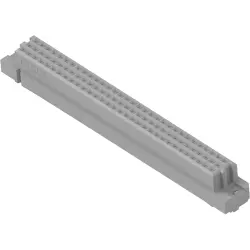 Female connector, type C, 96 pole, a-b-c, pitch 2.54 mm, solder pin, straight, gold-plated, 5536418-5