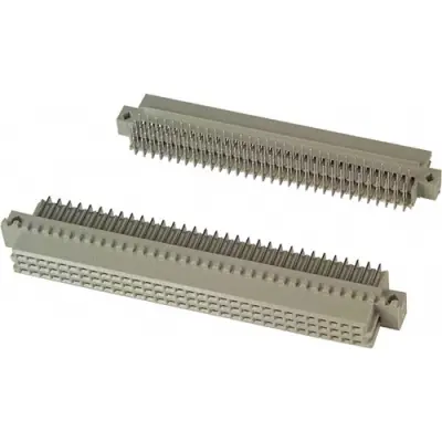Female connector, type R, 96 pole, a-b-c, pitch 2.54 mm, solder pin, angled, gold-plated, 650462-5 - 1