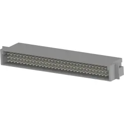 Male connector, type C, 96 pole, a-b-c, pitch 2.54 mm, press-in connection, angled, gold-plated, 215605-4