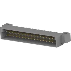 Male connector, type B, 32 pole, a-b, pitch 2.54 mm, solder pin, angled, gold-plated, 5536053-5