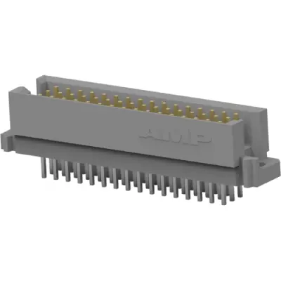 Female connector, 48 pole, a-b-c, pitch 2.54 mm, solder pin, straight, gold-plated, 5650477-5 - 1