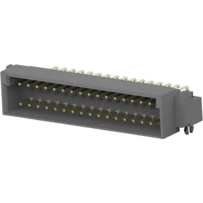 Male connector, 32 pole, AC, pitch 2.54 mm, solder pin, angled, gold-plated, 5650978-5 - 1