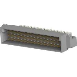 Male connector, type C, 48 pole, a-b, pitch 2.54 mm, solder pin, angled, gold-plated, 650478-5