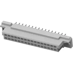 Male connector, type R, 32 pole, a-b, pitch 2.54 mm, press-in connection, straight, gold-plated, 650864-5