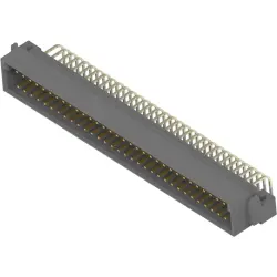 Male connector, 64 pole, AC, pitch 2.54 mm, solder pin, angled, gold-plated, 650951-5