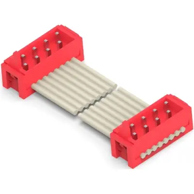 Connection cable, 100 mm, plug angled to plug angled, 0.081 mm², AWG 28, 1483352-1 - 1