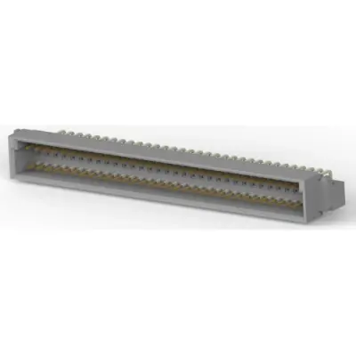 Male connector, type C, 64 pole, a-c, pitch 2.54 mm, solder pin, angled, gold-plated, 650945-5 - 1
