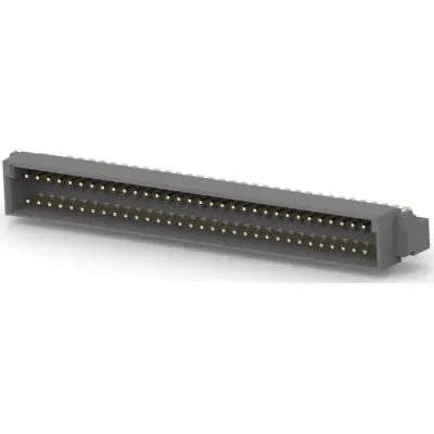 Male connector, type C, 64 pole, a-c, pitch 2.54 mm, solder pin, angled, gold-plated, 5650951-5 - 1