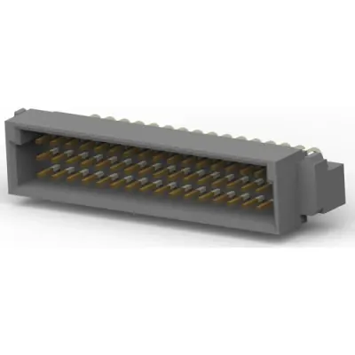 Male connector, type C, 48 pole, a-b-c, pitch 2.54 mm, solder pin, angled, gold-plated, 5650948-5 - 1