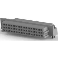 Female connector, type R, 48 pole, a-b-c, pitch 2.54 mm, solder pin, angled, gold-plated, 5650893-5