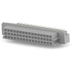 Female connector, 48 pole, a-b-c, pitch 2.54 mm, solder pin, angled, gold-plated, 5650868-4