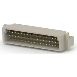 Male connector, 48 pole, a-b-c, pitch 2.54 mm, solder pin, angled, gold-plated, 8-1393644-0