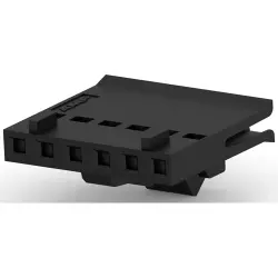 Connector, 6 pole, 1 row, pitch 2.54 mm, socket, 487526-5